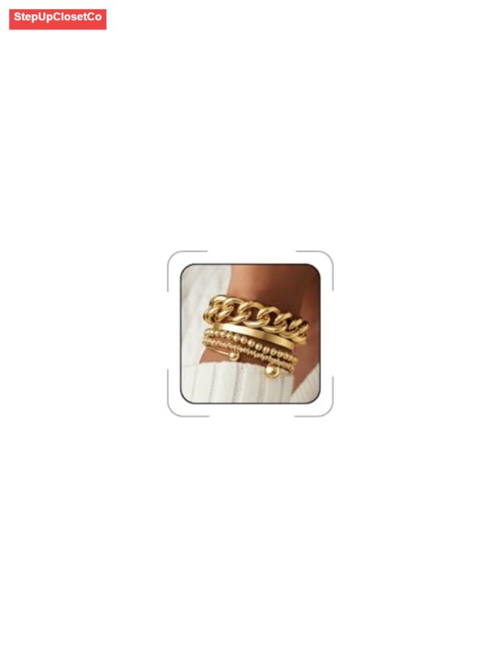 Stackable Gold Bangle Bracelet Set for Women Chunky Cuban Link Cuff Jewelry